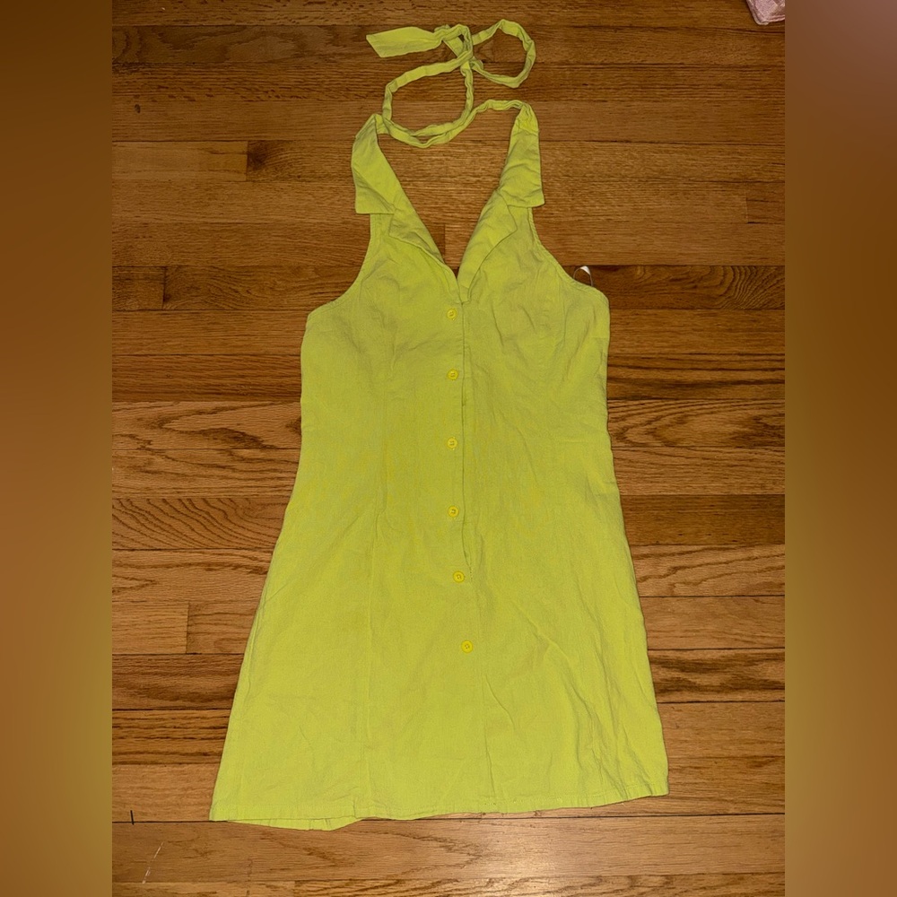 Lime Green Halter Dress